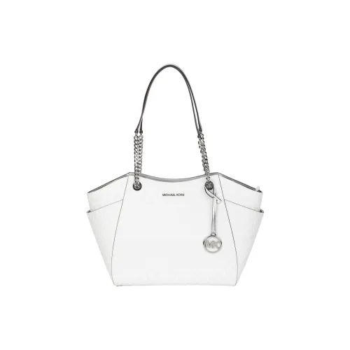 MICHAEL KORS Jet Set Coated Canvas Tote Bag, Shopping Bag, Shoulder Bag, Handbag Tubas Women's Silver