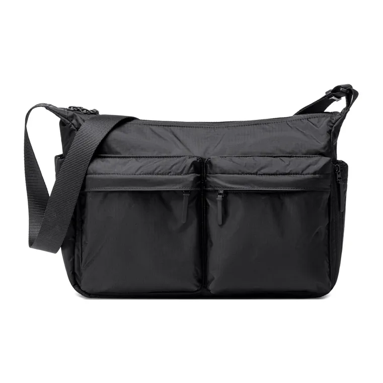 BJIAX Nylon Crossbody Bag, Shoulder Bag Men's Black-1
