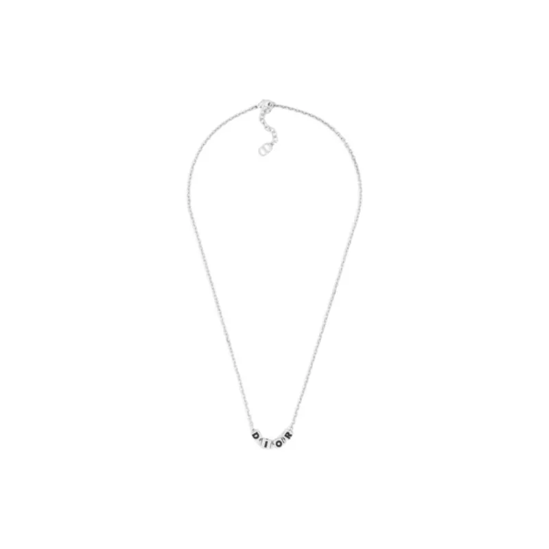 DIOR Brass, Resin Necklaces Unisex Silver-1