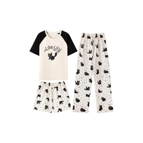 XIAFENYAN Pajama Set Women's Apricot