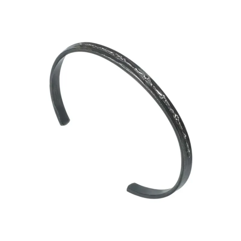 M.Wong 925 Sterling Silver, Adjustable Opening Yinyu Bangle Unisex-2