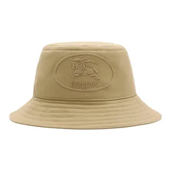 Burberry Equestrian Knight Gabardine Bucket Hat