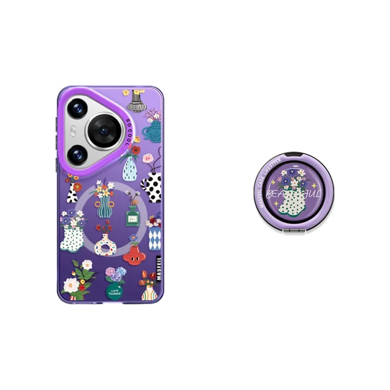 Marsfield Acrylic Material Soft Edged Magnetic Case Artistic Vase Phone Cases Compatibility Huawei P70/60/50/40PRO-7
