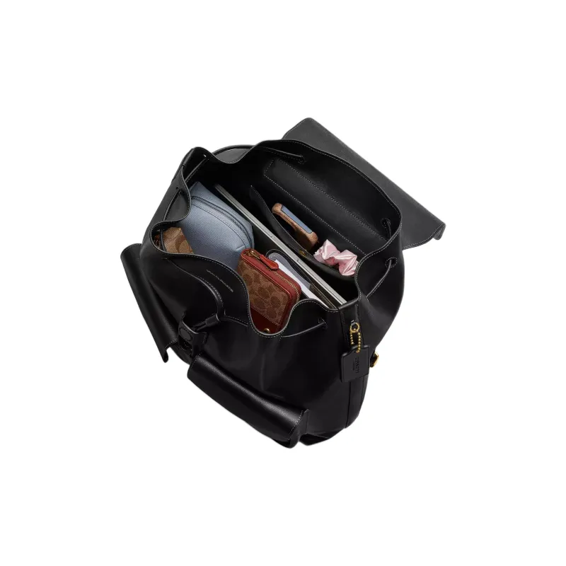 COACH Crosby Cow Leather Backpack Tubas Women's Black-3