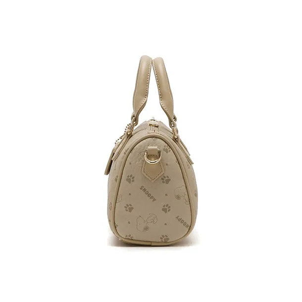 SNOOPY PU Handbag Regular Women's Beige Apricot-3