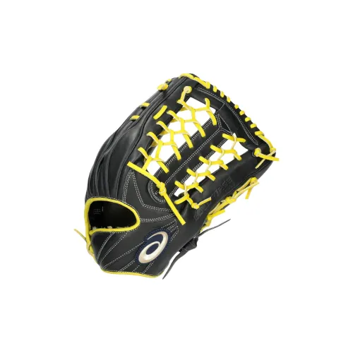 Asics Baseball Gloves Catcher's Glove Leather Unisex Black Yellow
