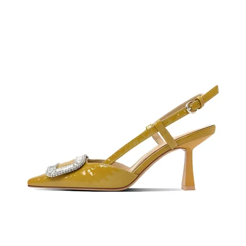 Lan Miao Slim Heel High Heels Women's Yellow