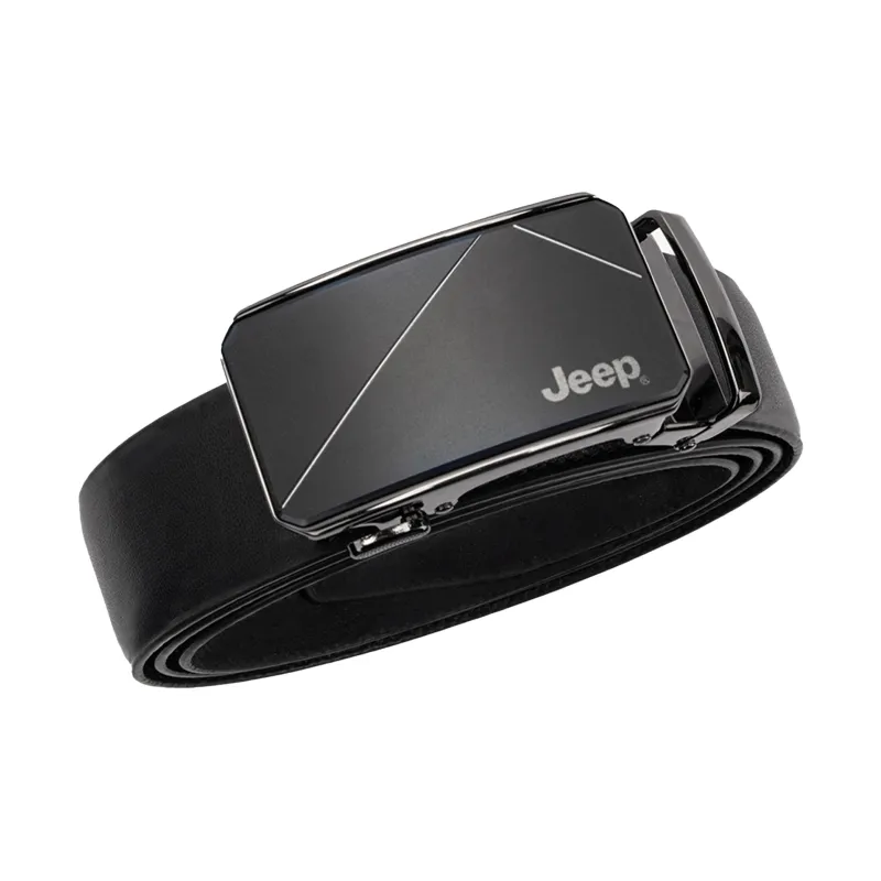 Jeep Cow Leather Belts Men's Black/Litchi Grain Black Width  3.5cm-2