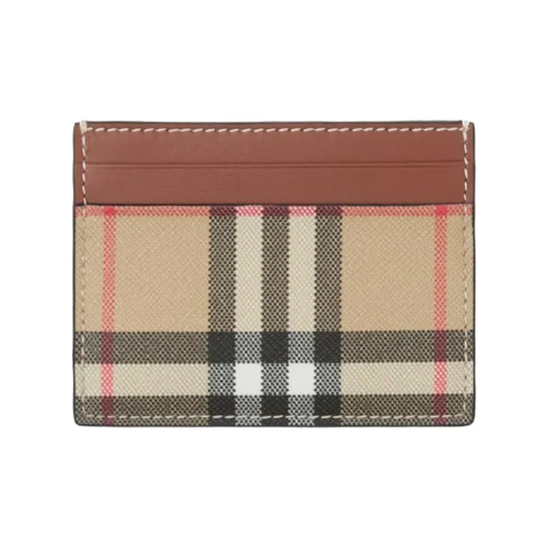 Burberry Vintage Canvas Card Holder Regular Unisex Tan-0