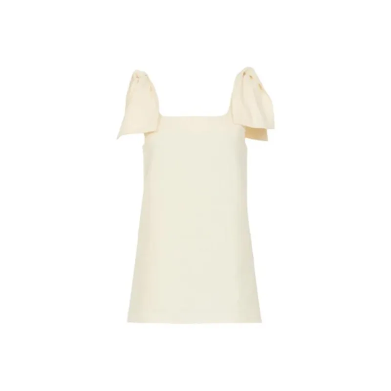 Chloé Bow Strapped Square Neck Tank Top-0