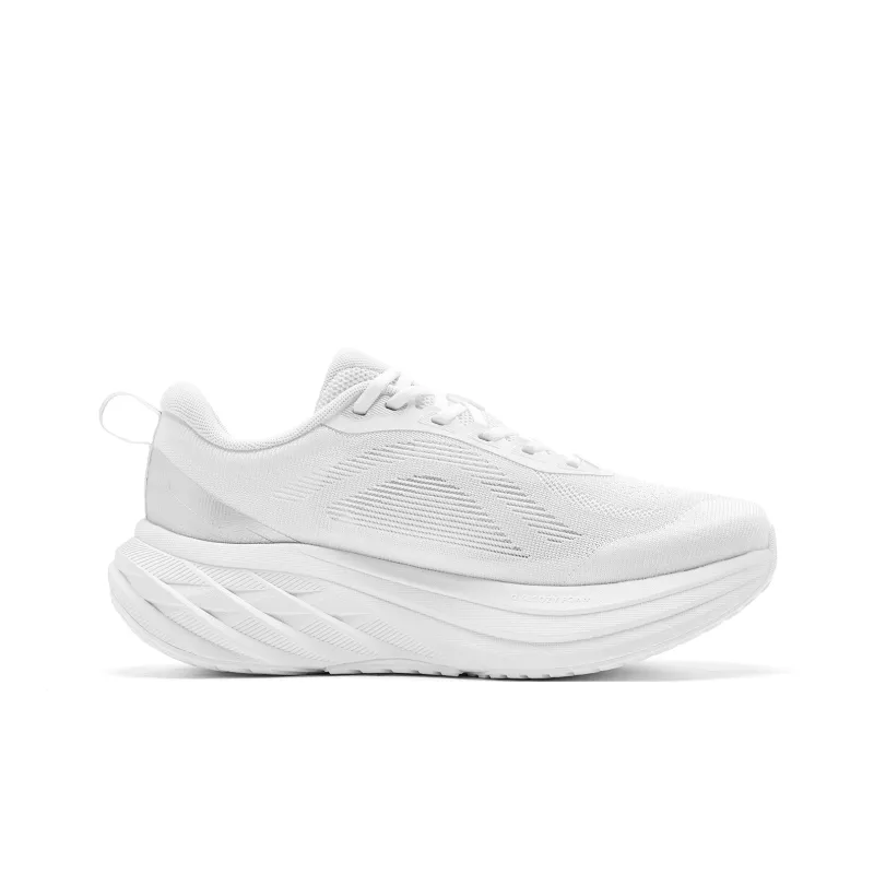 QIAODAN Cushioning, Slip Resistant, And Abrasion Resistant Low Top Casual Running Shoes Women's White Silver-1