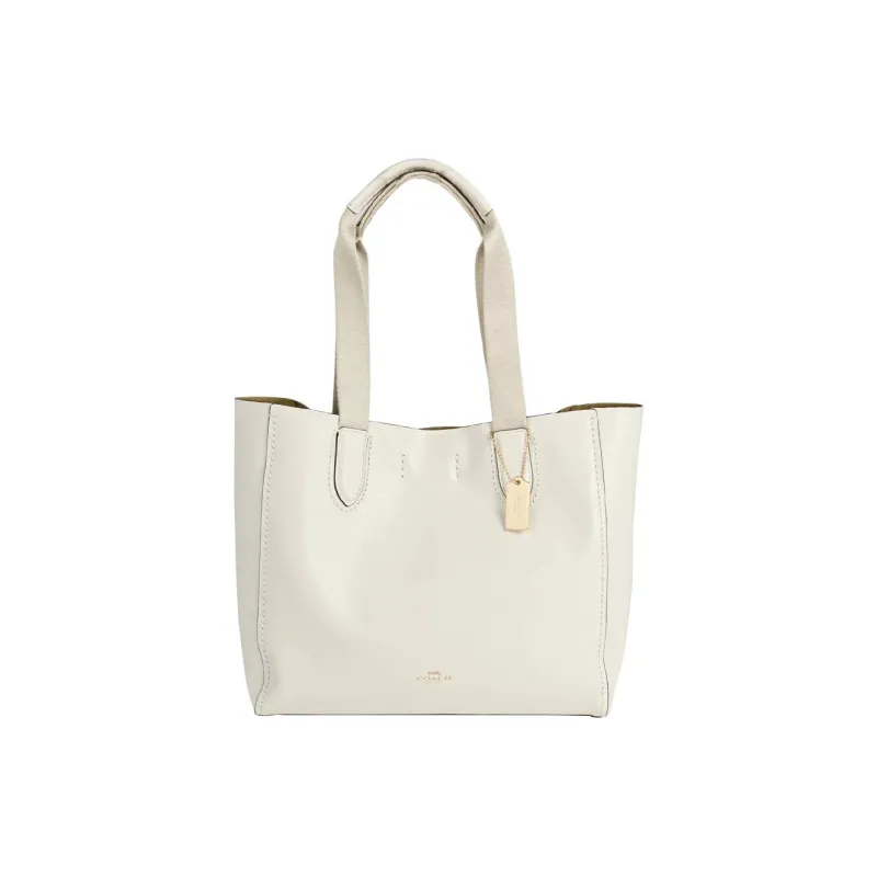 COACH Derby Cow Leather Tote Bag, Shopping Bag, Shoulder Bag, Crossbody Bag, Handbag Tubas Women's Pure White-0