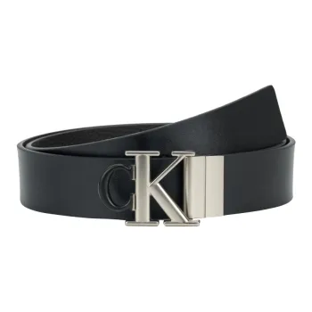 CALVIN KLEIN Synthetic Material Leather Belts Men's Space Black/Earth Brown 3.5cm