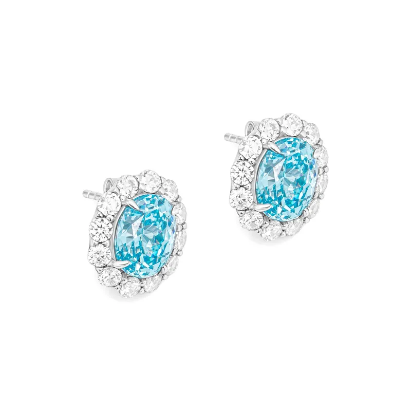 GAONAS 925 Silver Cubic Zirconia Stud Earrings Women's-1