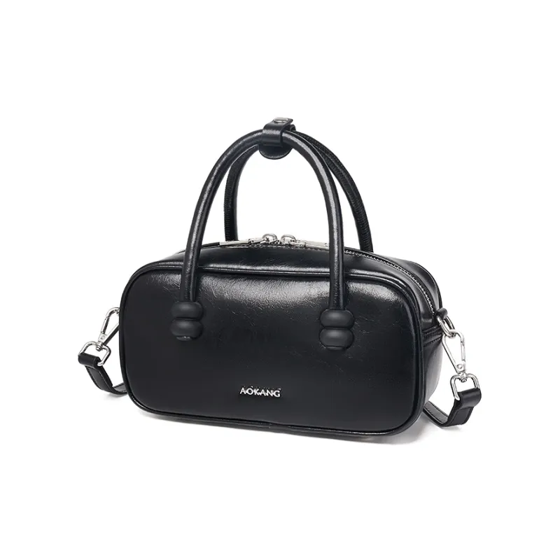 AOKANG Cow Leather Bowling Bag One Shoulder Underarm Crossbody Handbag Regular Women's Multicolor-14