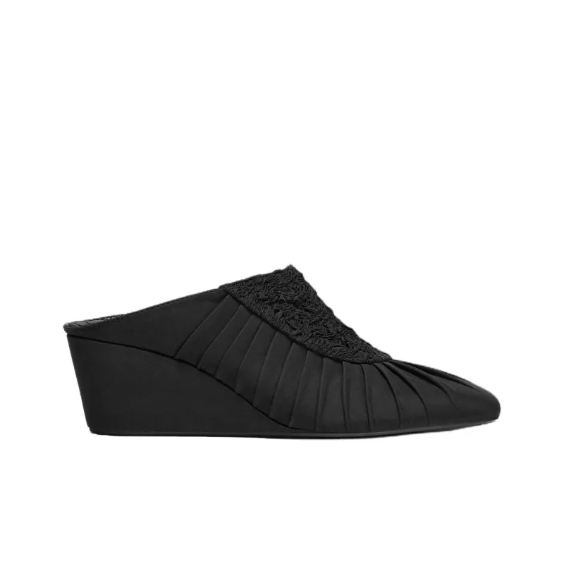 ZARA Fanglu Lin Collaboration Rubber Sole Abrasion Resistant Closed Toe Slippers Women's Black-1