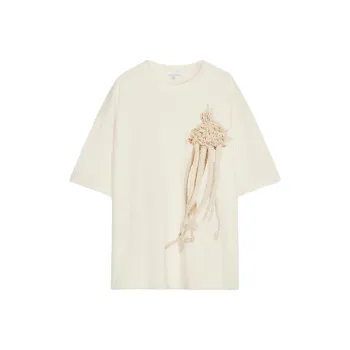 ZARA Fanglu Lin Collaboration T Shirts Men Beige