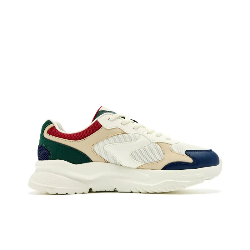QIAODAN Anti Slip Wear Resistant Low Top Casual Shoes Men's White Green-1