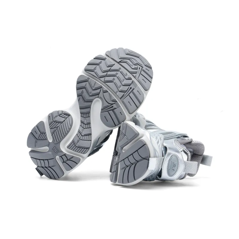 COLOUR WRITE Urban Techwear Cushioning, Breathable, Height Increasing Low Top Chunky Sneakers Unisex Silver-4