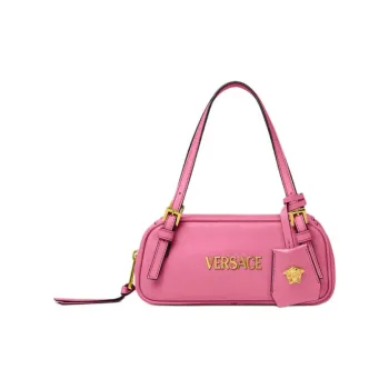VERSACE Tag Lambskin Bowling Bag, Shoulder Bag, Handbag Mini Women's Bright Pink
