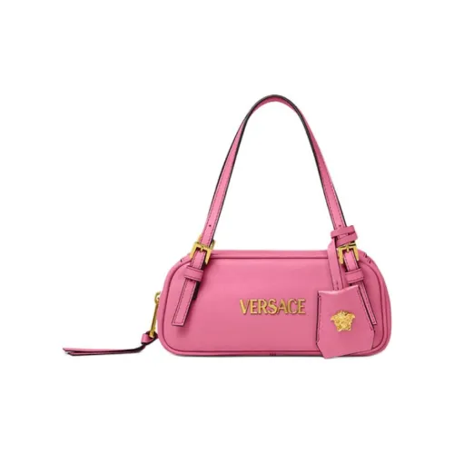 VERSACE Tag Lambskin Bowling Bag, Shoulder Bag, Handbag Mini Women's Bright Pink