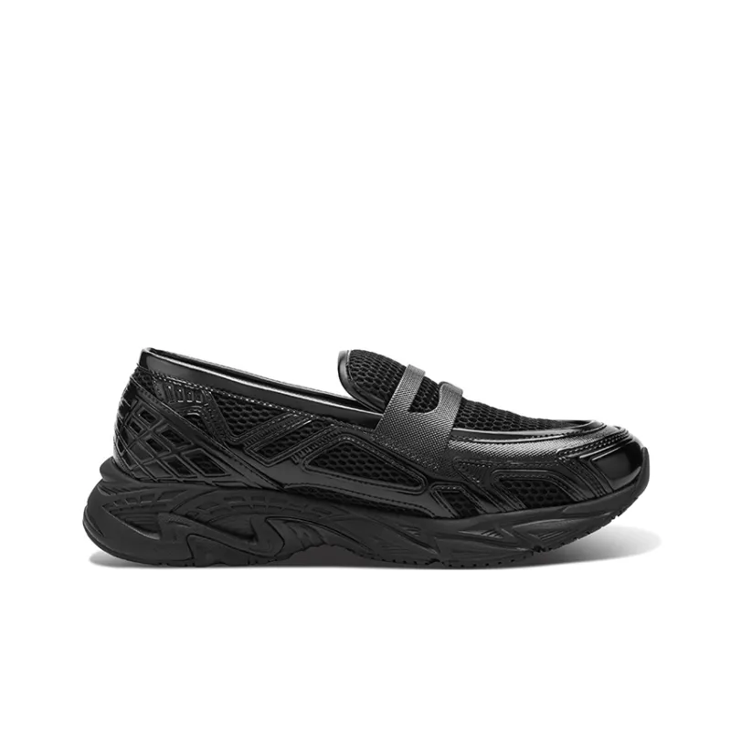Sze Slip on Jogging Pants Loafers Low Top Unisex Shiny Black-1