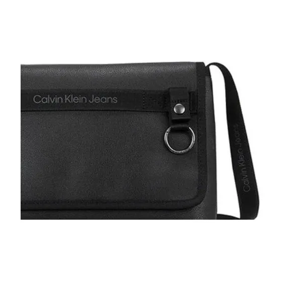 CALVIN KLEIN Polyester Crossbody Bag, Shoulder Bag Medium Size Men's Space Black-1