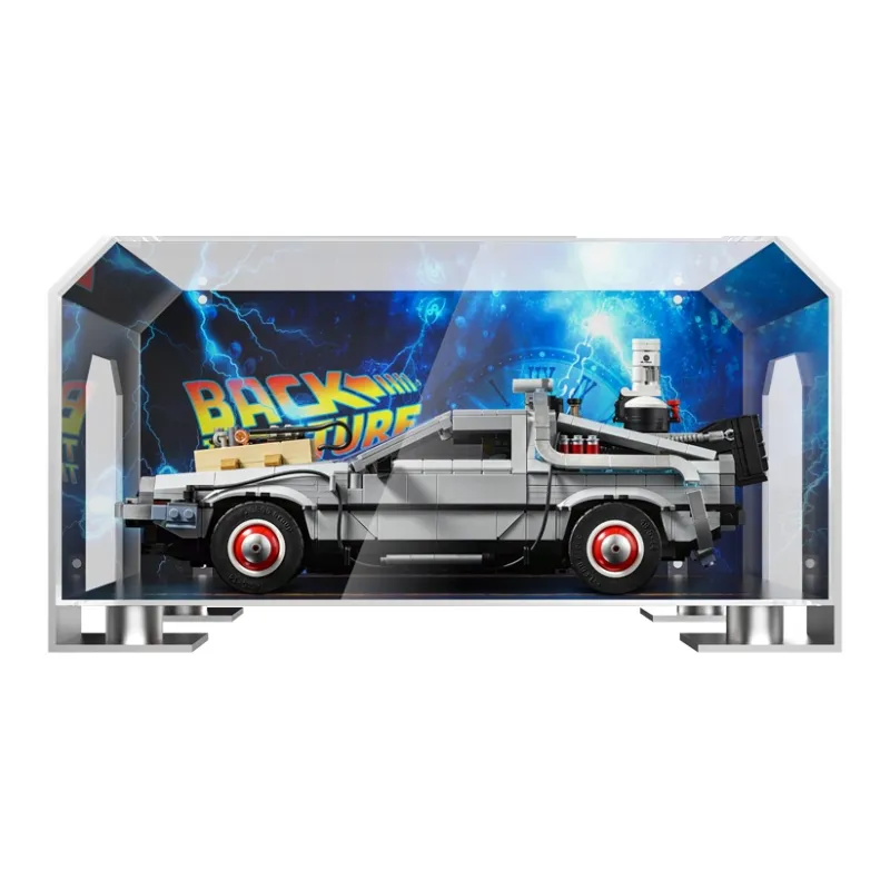 LIGHT YOUR BRICKS Compatibility Building Block 10300 Return To Future Time Machine Made Display Case Model Accessories-5