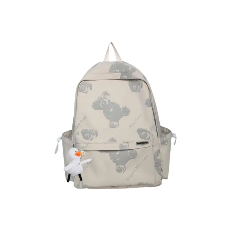 Warrior Nylon Fabric Backpack Regular Unisex White-5