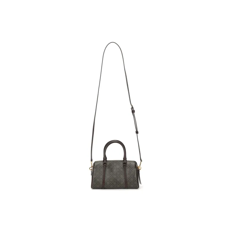 TORY BURCH T Monogram Coated Canvas Mini Barrel Bag French Press-0