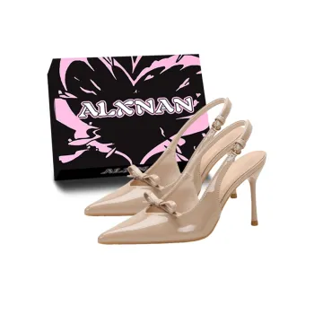 Alxnan Slim Heel High Heels Women's Nude