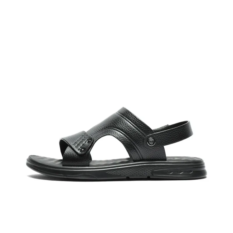 BELLE Beach Sandals Men Brown, Black-5