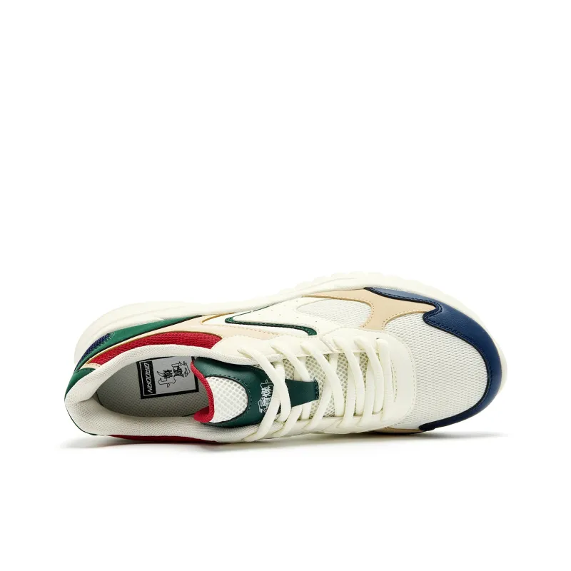 QIAODAN Anti Slip Wear Resistant Low Top Casual Shoes Men's White Green-4