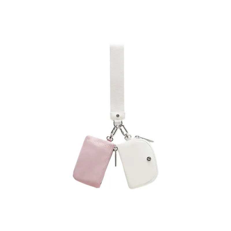 Lululemon Recycled Nylon Wrist Bag Coin Purse Women's Pink Mist & Light Beige-0