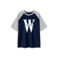 Navy Blue & White Heather Gray