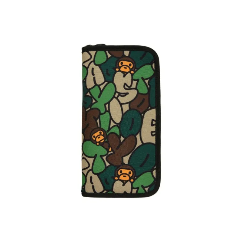 BABY MILO STORE BY A BATHING APE Polyester Card Holder Passport Holder Unisex Dark Green-3