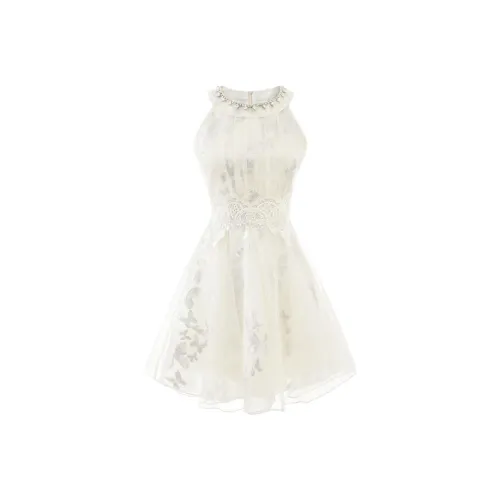 KKX Sleeveless Dresses Women's Butterfly Silver