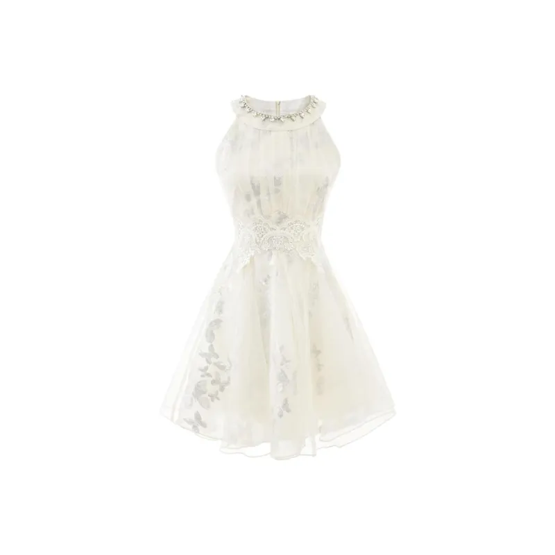 KKX Sleeveless Dresses Women's Butterfly Silver-0
