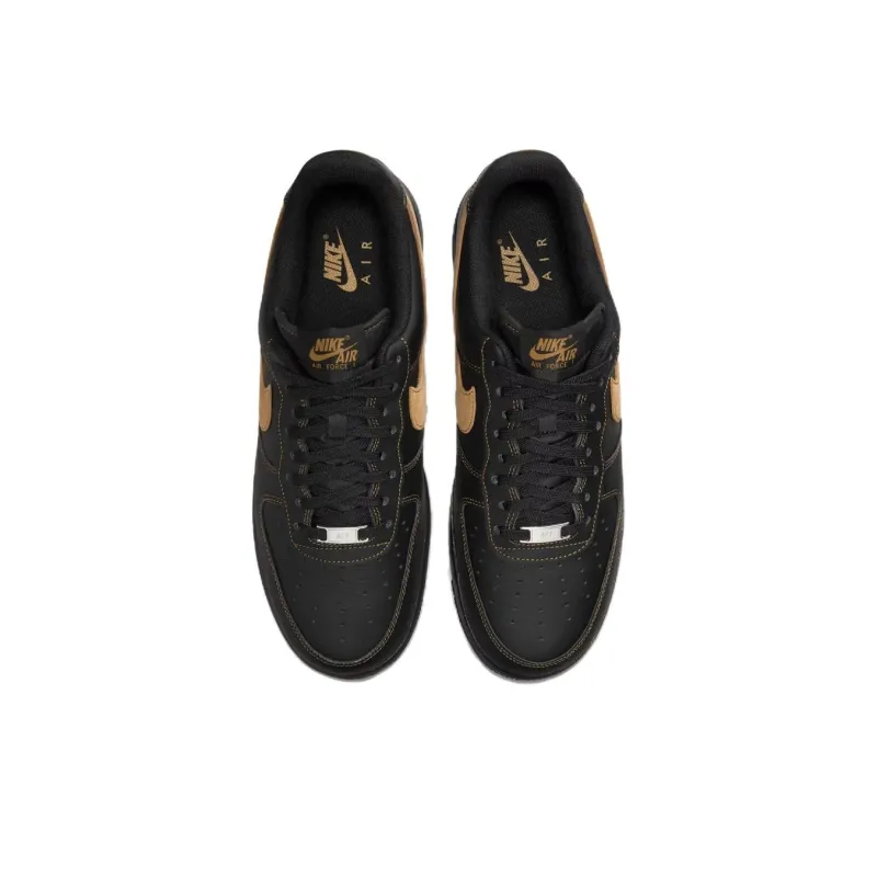 Nike Air Force 1 Anti Slip Wear Resistant Low Top Skateboard Shoes Unisex Black-3