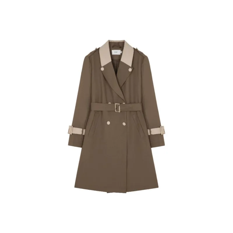 Mo Han Yi Mei Trench Coat Women's Coffee & Khaki-0