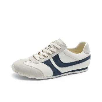 AOKANG Low Top Casual Shoes Men's White Blue
