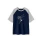 Navy Blue & White Heather Gray