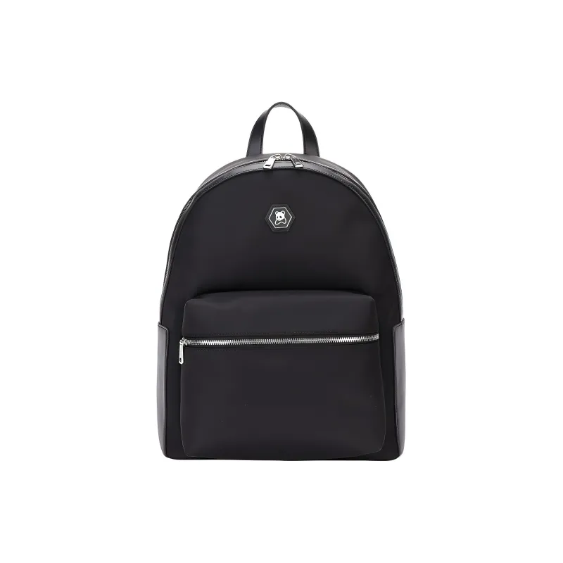 CANUDILO Fabric, Cow Leather Backpack Men's Black-0