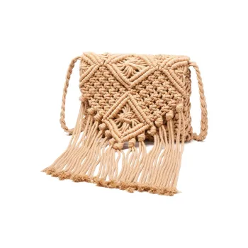 Joy&Mario Fabric Crossbody Bag, Shoulder Bag Women's Khaki/Ecru