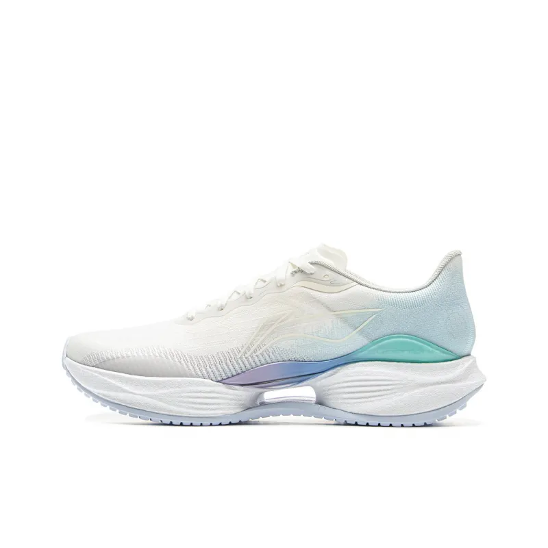 LiNing Super Light 22 Cushioning, Wear Resistant Low Top Physical Fitness Test & Exam Running Shoes Men's White Blue-0