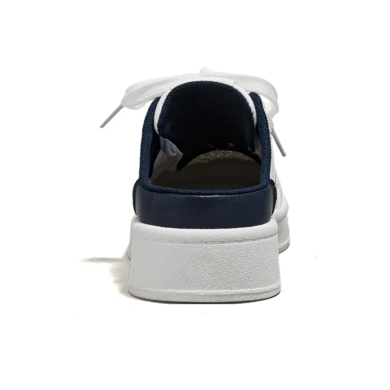 HUANQIU Rubber Sole Abrasion Resistant Slip Resistant Closed Toe Slippers Women's White Blue Red-3