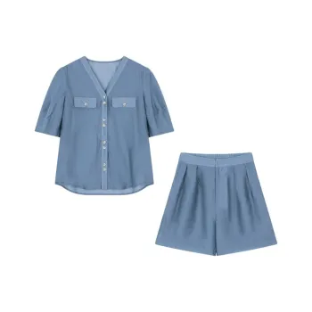 Mo Han Yi Mei Casual Suit Women's Blue