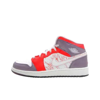 Jordan Air Jordan 1 Mid Top Basketball Shoes Women's Fuchsia White