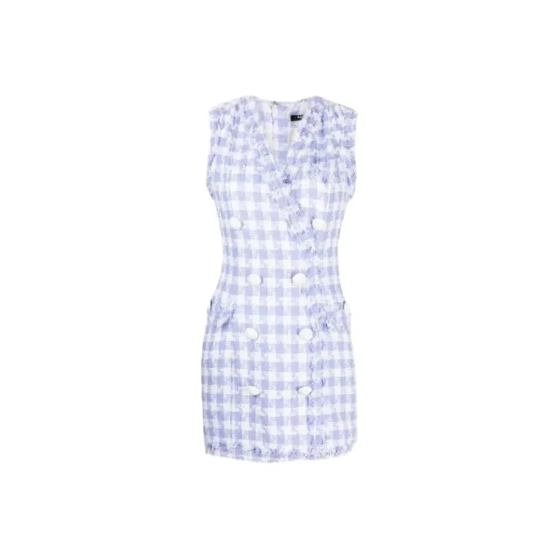 BALMAIN Sleeveless Dresses Women's Purple-0