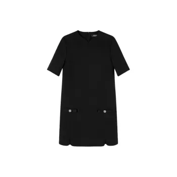 VERSACE Gianni RIBBON Short Sleeved Dress Women's Black